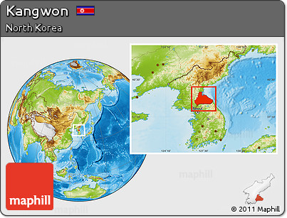 Physical Location Map of Kangwon