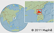 Savanna Style Location Map of Kangwon, hill shading