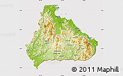 Physical Map of Kangwon, cropped outside