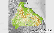 Physical Map of Kangwon, desaturated