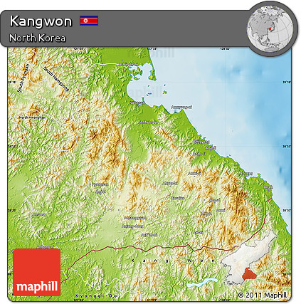 Physical Map of Kangwon