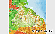 Physical Map of Kangwon, political outside