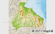Physical Map of Kangwon, shaded relief outside