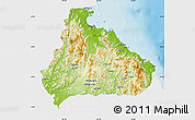 Physical Map of Kangwon, single color outside