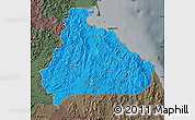Political Map of Kangwon, darken, semi-desaturated