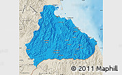 Political Map of Kangwon, shaded relief outside