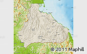 Shaded Relief Map of Kangwon, physical outside