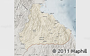 Shaded Relief Map of Kangwon, semi-desaturated
