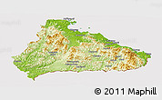 Physical Panoramic Map of Kangwon, cropped outside