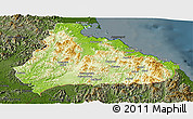 Physical Panoramic Map of Kangwon, darken