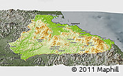 Physical Panoramic Map of Kangwon, darken, semi-desaturated