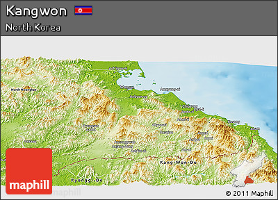 Physical Panoramic Map of Kangwon