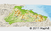 Physical Panoramic Map of Kangwon, shaded relief outside