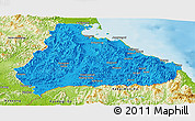 Political Panoramic Map of Kangwon, physical outside