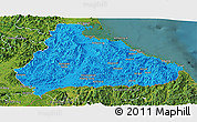 Political Panoramic Map of Kangwon, satellite outside