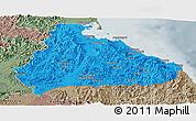 Political Panoramic Map of Kangwon, semi-desaturated
