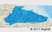 Political Panoramic Map of Kangwon, shaded relief outside