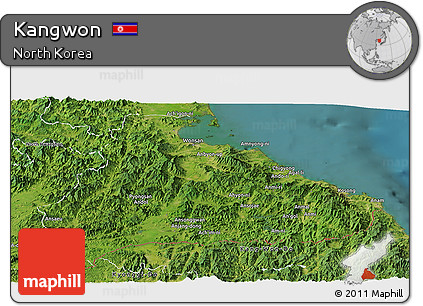 Satellite Panoramic Map of Kangwon