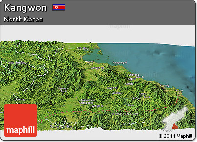 Satellite Panoramic Map of Kangwon