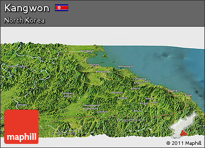 Satellite Panoramic Map of Kangwon