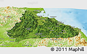 Satellite Panoramic Map of Kangwon, physical outside