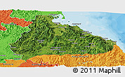 Satellite Panoramic Map of Kangwon, political outside