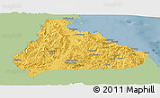 Savanna Style Panoramic Map of Kangwon, single color outside