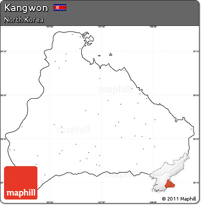 Blank Simple Map of Kangwon, cropped outside, no labels