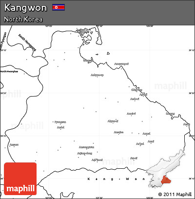 Blank Simple Map of Kangwon