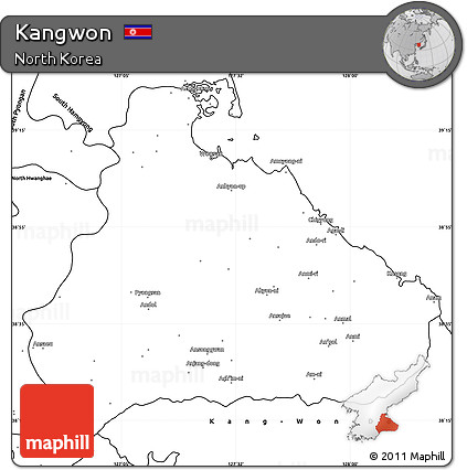 Blank Simple Map of Kangwon