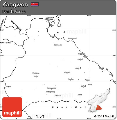 Blank Simple Map of Kangwon