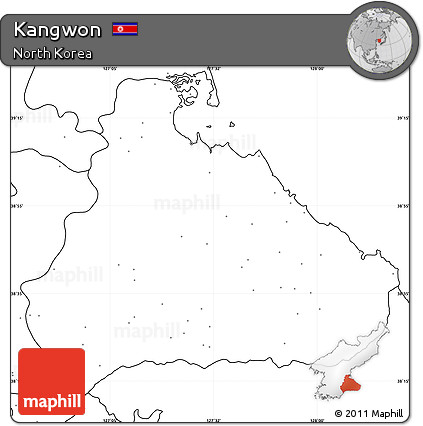 Blank Simple Map of Kangwon, no labels