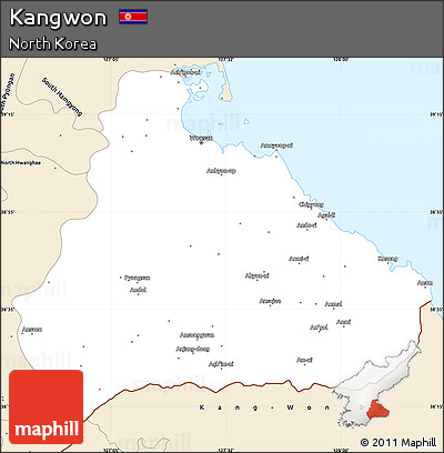 Classic Style Simple Map of Kangwon