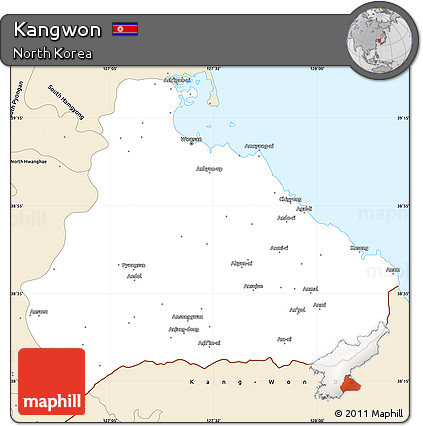 Classic Style Simple Map of Kangwon