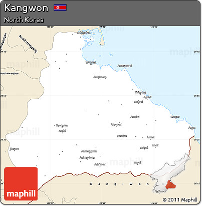 Classic Style Simple Map of Kangwon