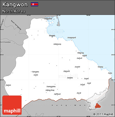 Gray Simple Map of Kangwon