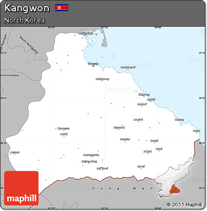 Gray Simple Map of Kangwon