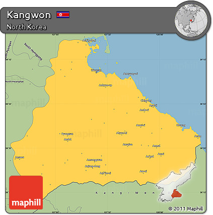 Savanna Style Simple Map of Kangwon