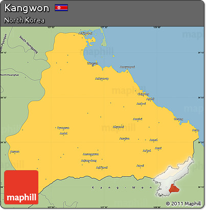 Savanna Style Simple Map of Kangwon