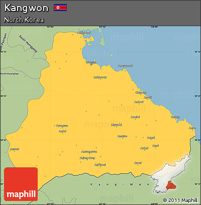 Savanna Style Simple Map of Kangwon