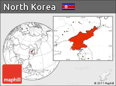 Blank Location Map of North Korea