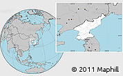 Blank Location Map of North Korea, gray outside
