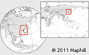 Blank Location Map of North Korea, highlighted continent, within the entire continent