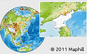 Blank Location Map of North Korea, physical outside