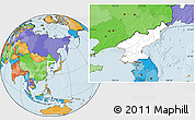 Blank Location Map of North Korea, political outside