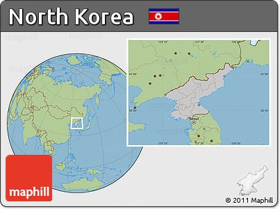 Gray Location Map of North Korea, savanna style outside