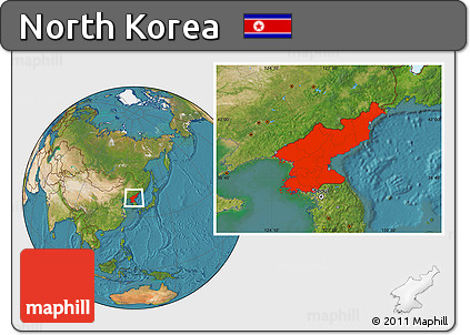 Satellite Location Map of North Korea