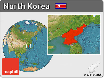 Satellite Location Map of North Korea