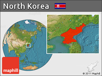 Satellite Location Map of North Korea