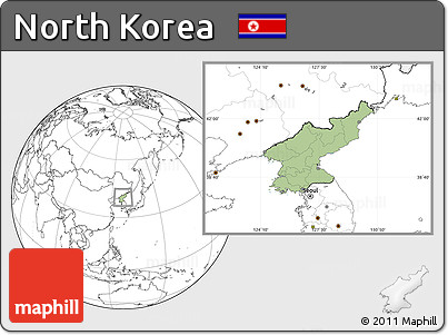 Savanna Style Location Map of North Korea, blank outside